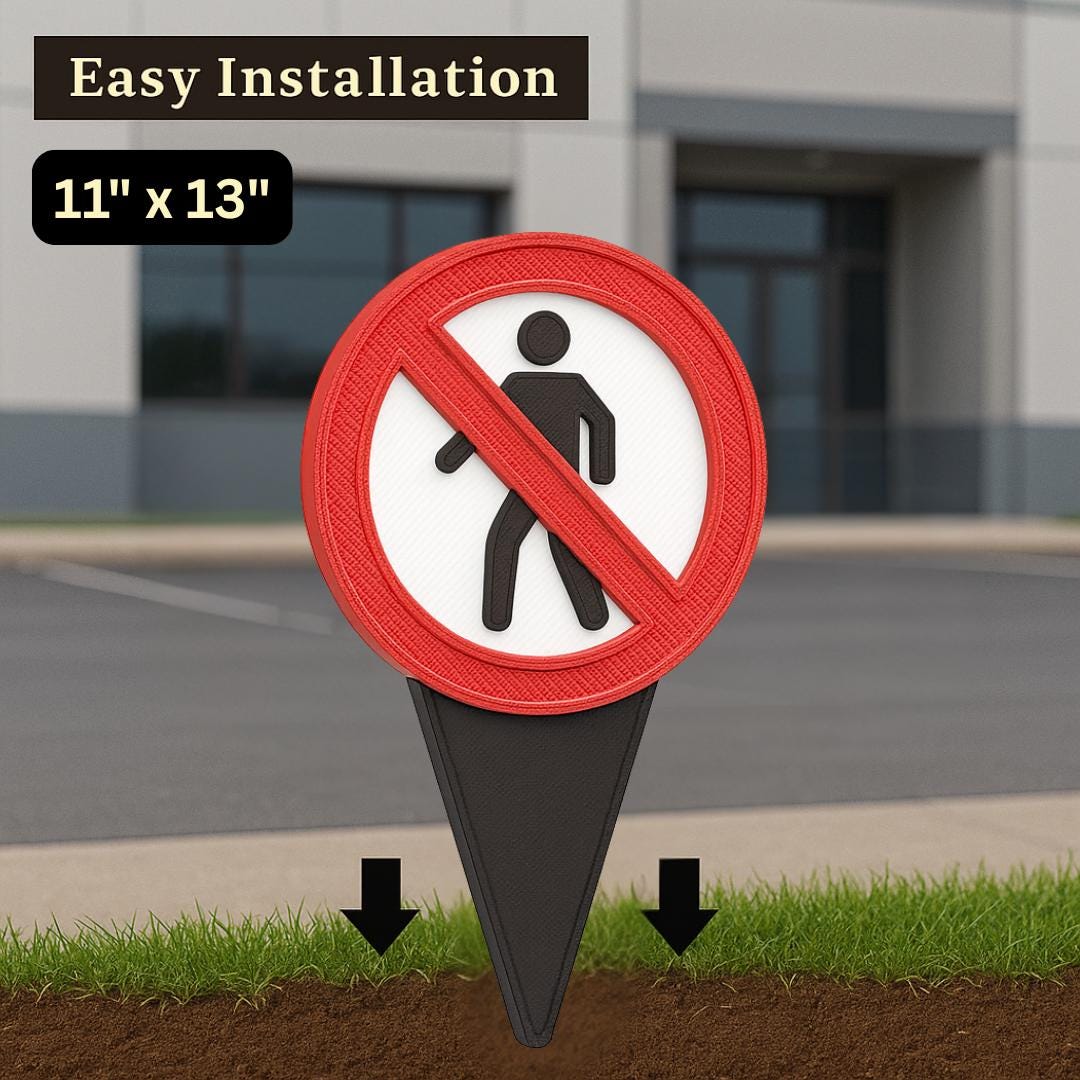 No Pedestrian Yard Sign – Outdoor Property Warning
