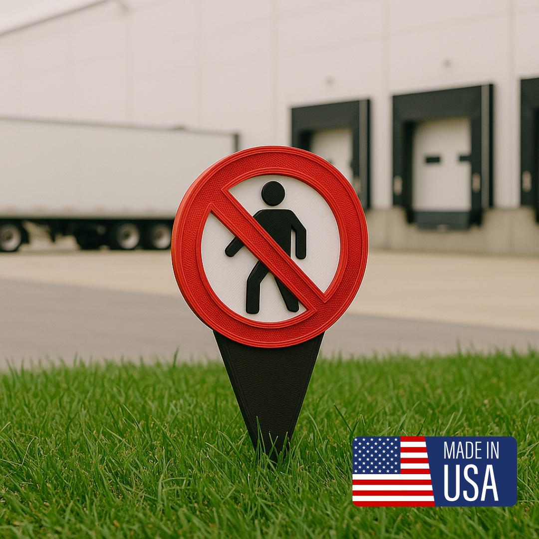 No Pedestrian Yard Sign – Outdoor Property Warning