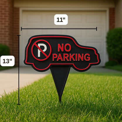 No Parking Car-Shaped Yard Sign – Driveway