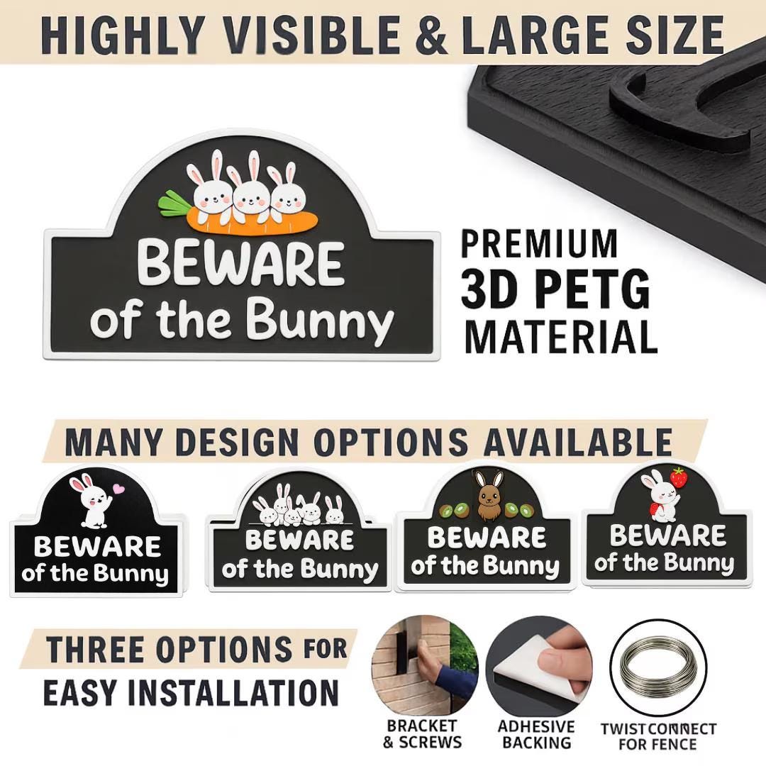 Beware of the Bunny Sign – Cute Rabbit Decor