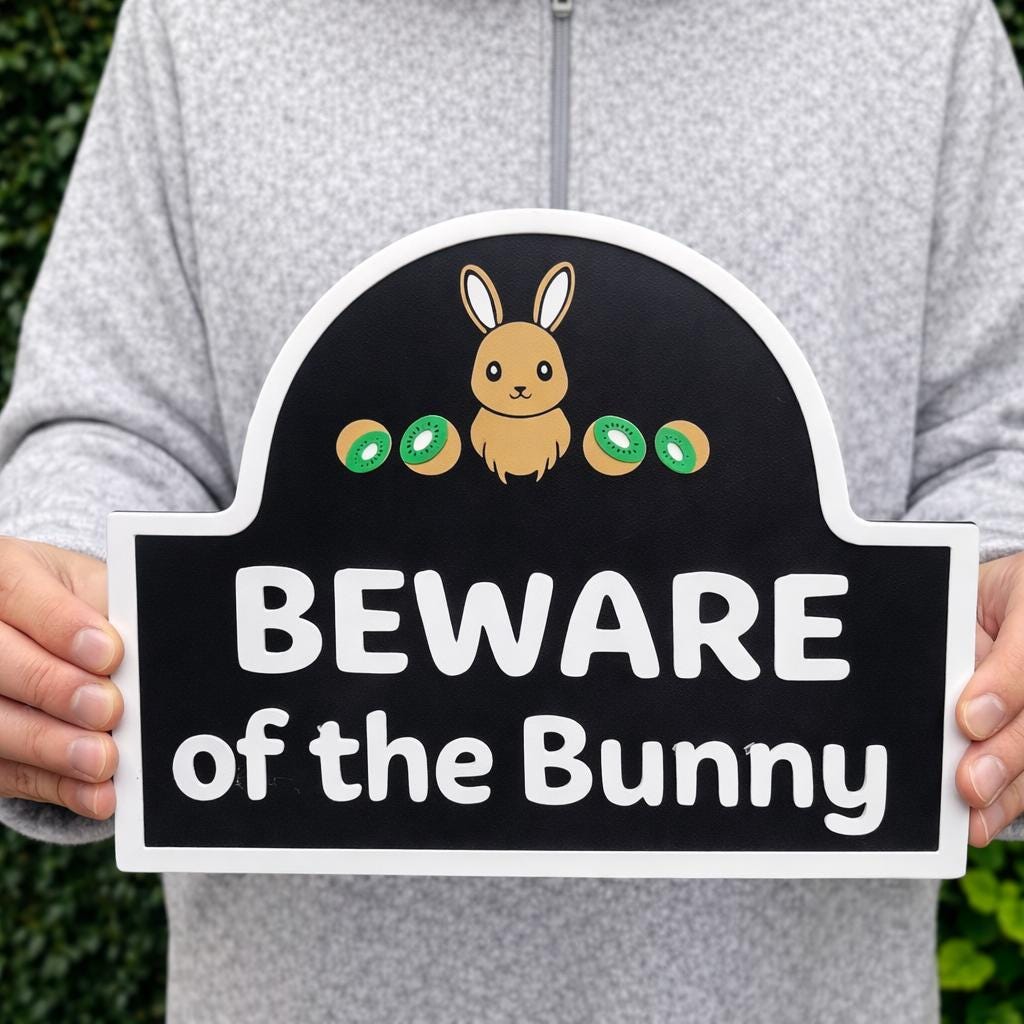 Beware of the Bunny Sign – Cute Rabbit Decor