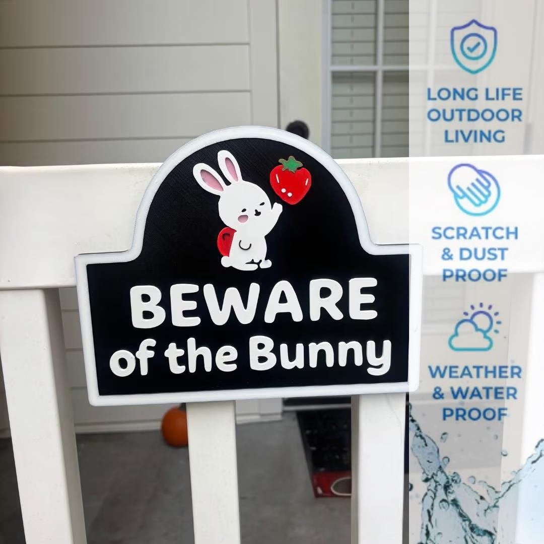 Beware of the Bunny Sign – Cute Rabbit Decor