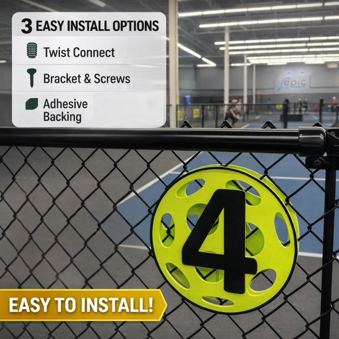 Pickleball Court Number Marker