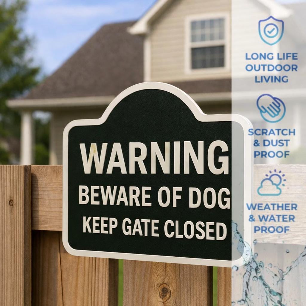 Keep Gate Closed Dog Warning Sign