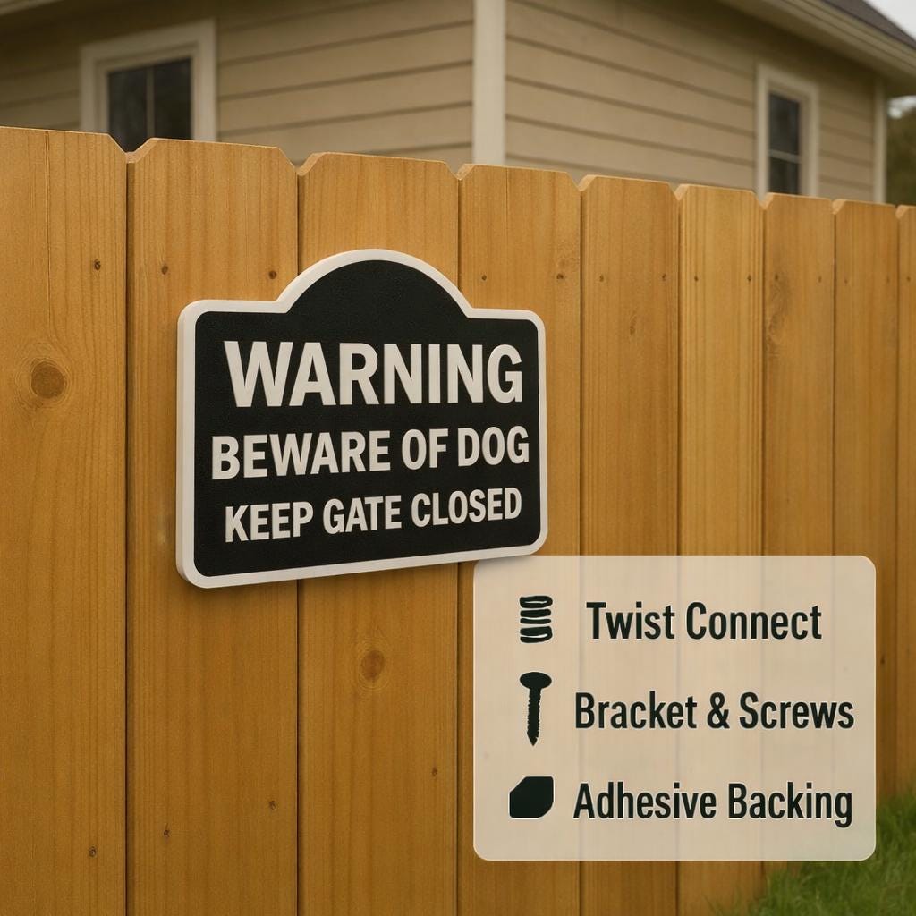 Keep Gate Closed Dog Warning Sign