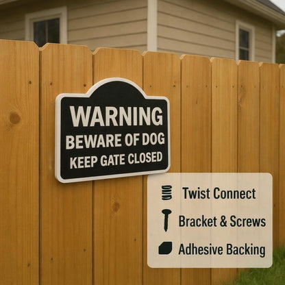 Keep Gate Closed Dog Warning Sign