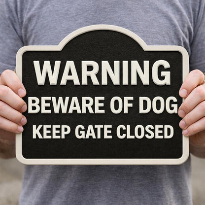 Keep Gate Closed Dog Warning Sign