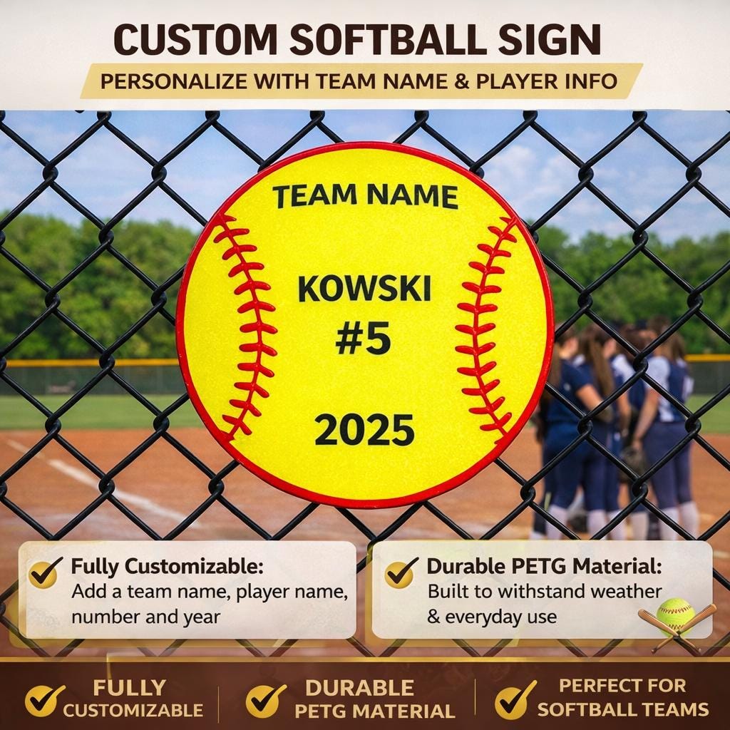 Personalized Softball Team Sign – Custom Decor