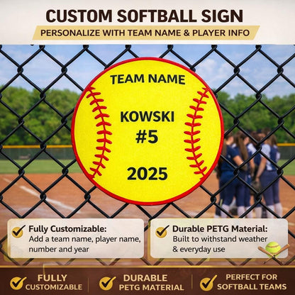 Personalized Softball Team Sign – Custom Decor