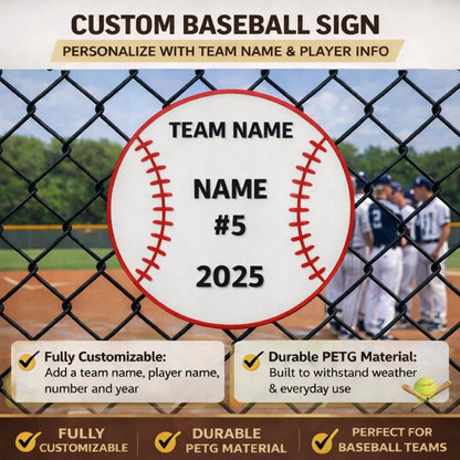 Personalized Baseball Name Sign
