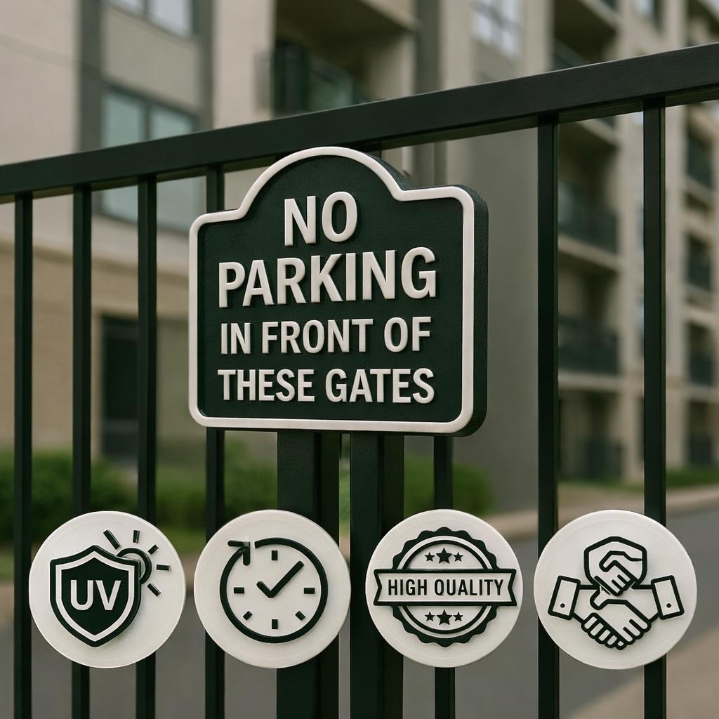 No Parking Gate Sign
