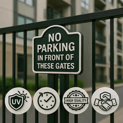 No Parking Gate Sign
