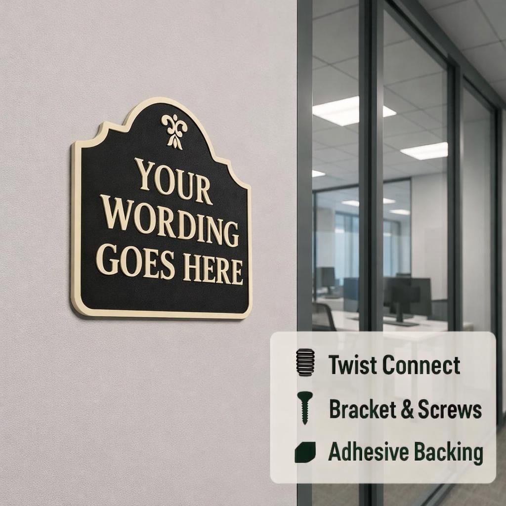 Custom Decorative Wall Sign – Personalized Text, Multiple Sizes, Colors & Mounting Options, Indoor/Outdoor, Made in USA