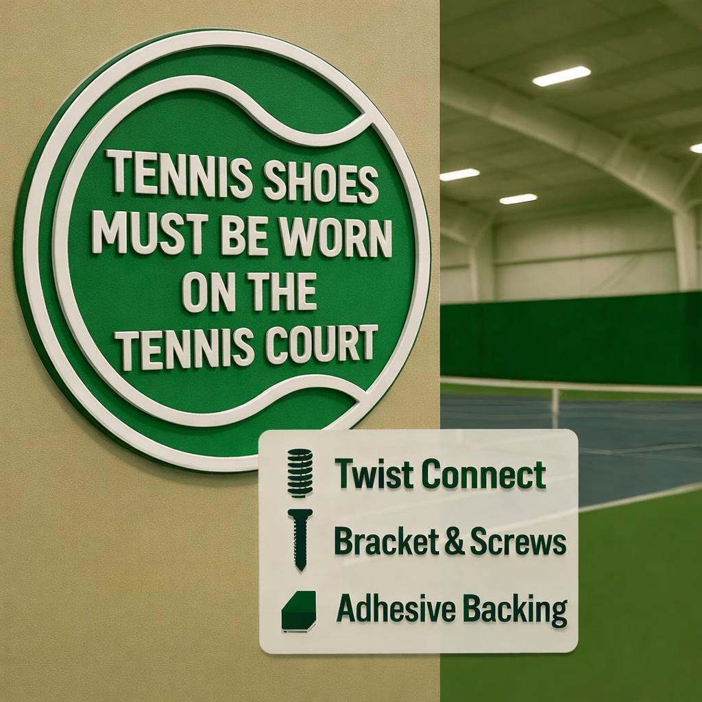 Tennis Court Shoes Required Sign