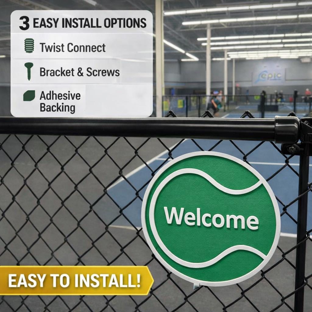 Custom Tennis Court Sign – Facility or Club