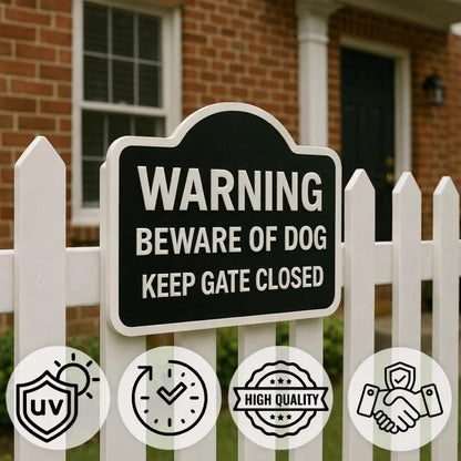 Keep Gate Closed Dog Warning Sign