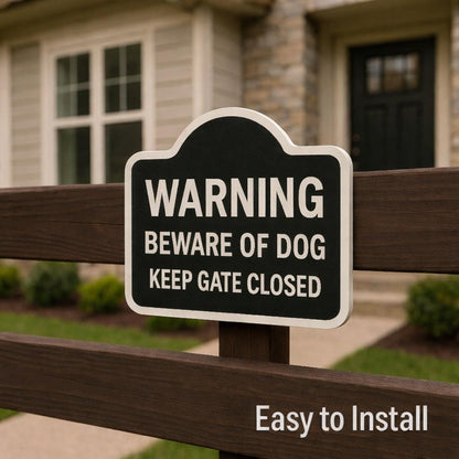 Keep Gate Closed Dog Warning Sign