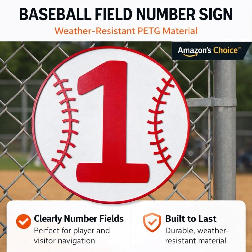 Baseball Field Number Sign – Dugout or Fence
