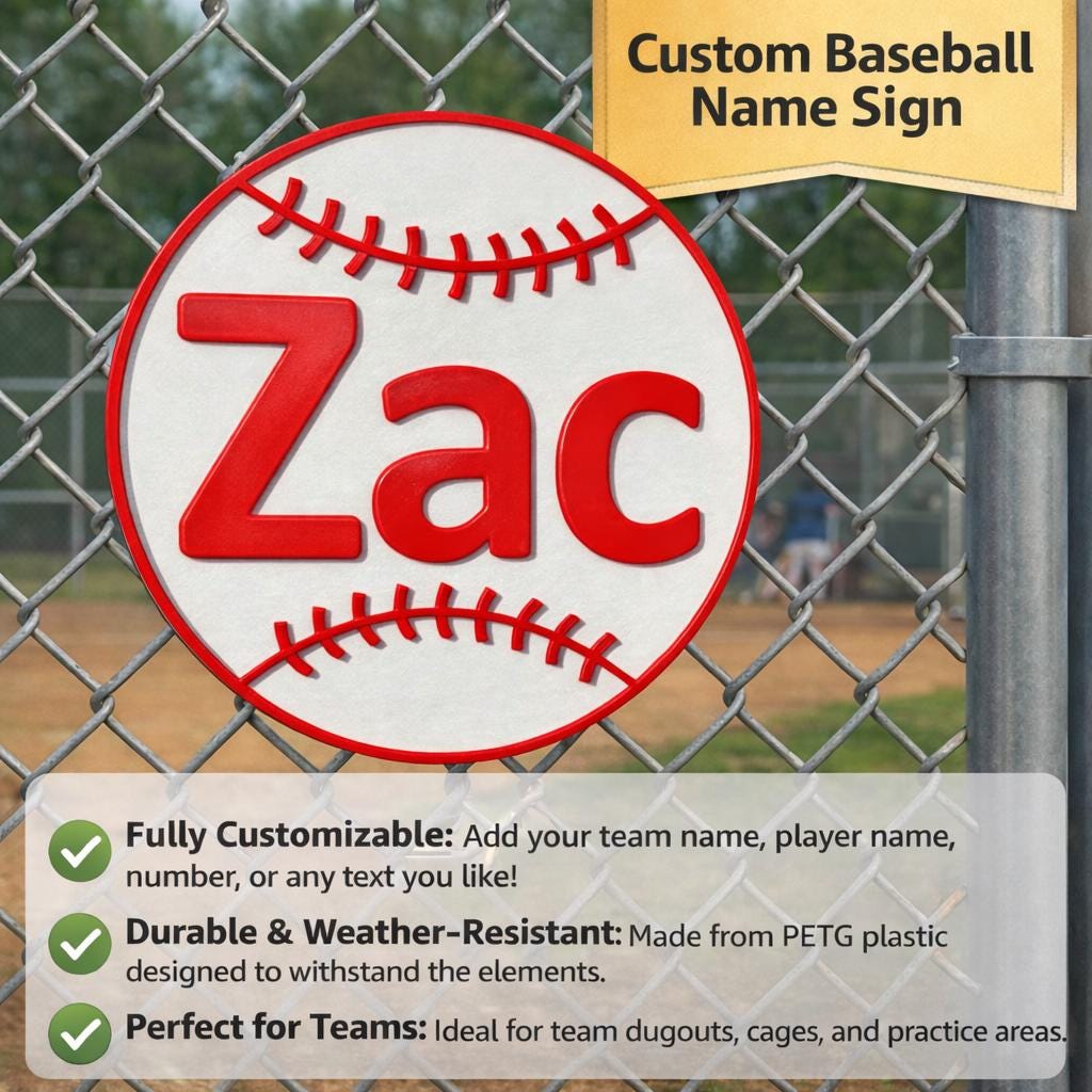 Personalized Baseball Name Sign