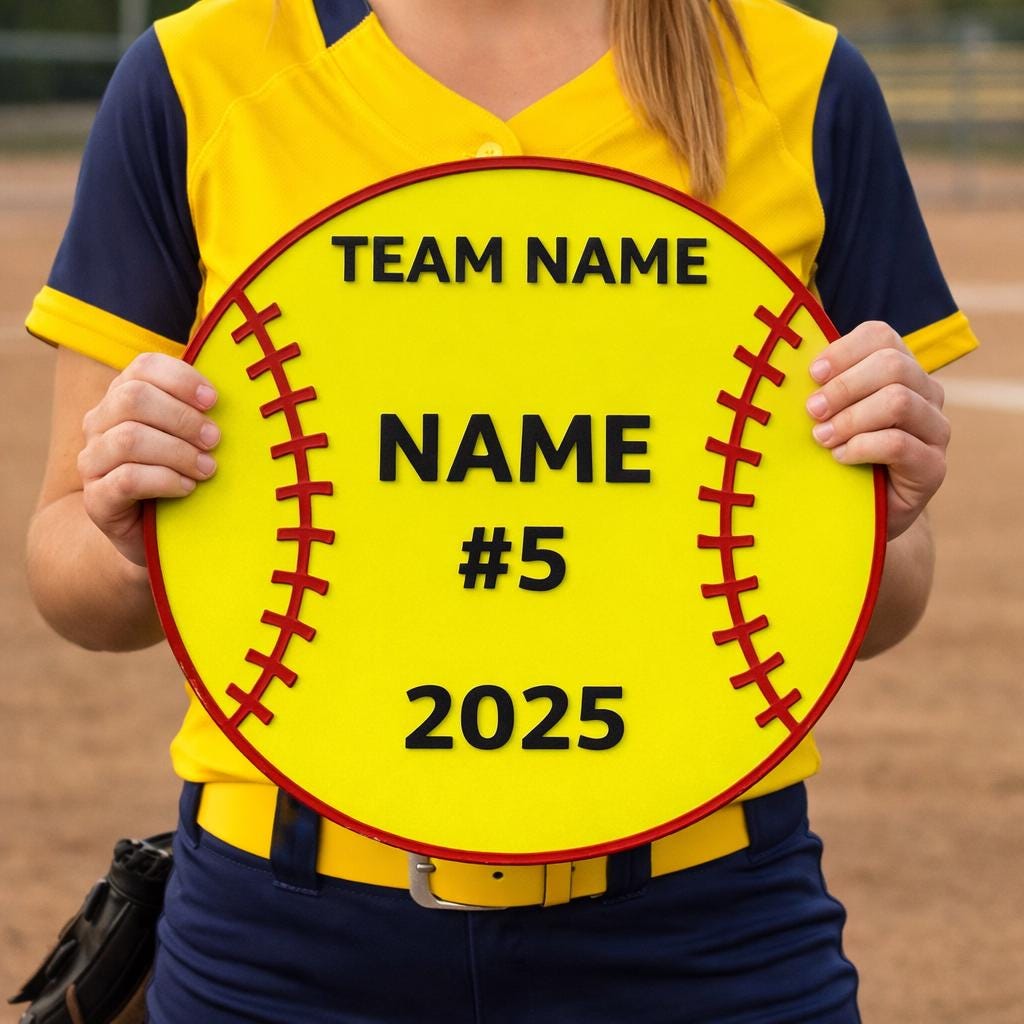 Personalized Softball Team Sign – Custom Decor