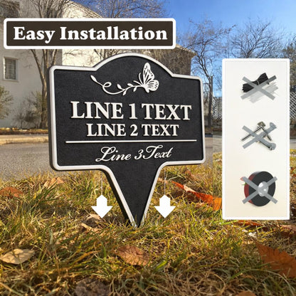 Personalized Garden Marker - Custom Engraved Plant Sign with Butterfly