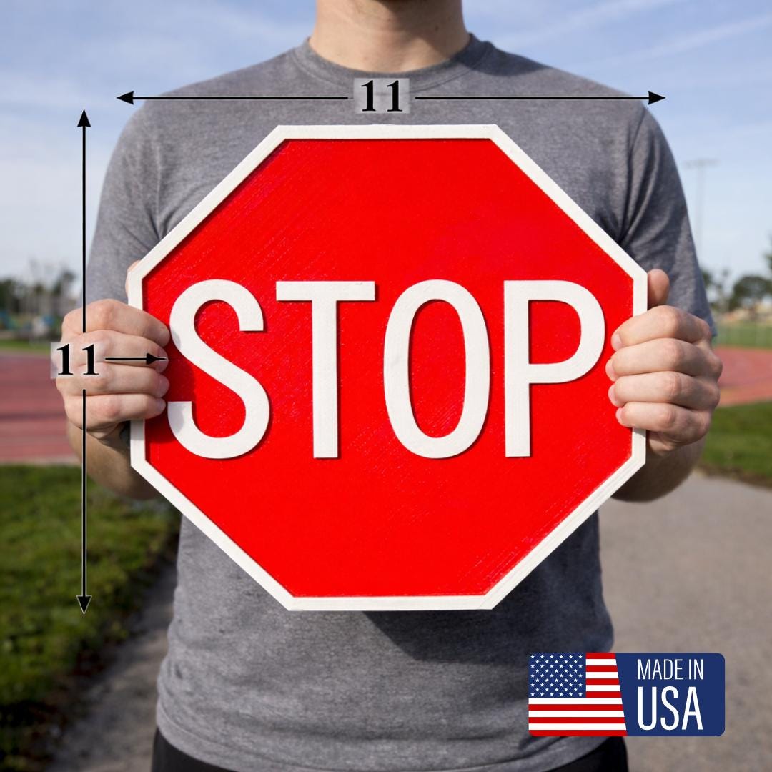 Stop Sign – 11"x11", Easy Install, All-Surface Mount, Indoor/Outdoor, Made in USA