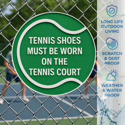 Tennis Court Shoes Required Sign