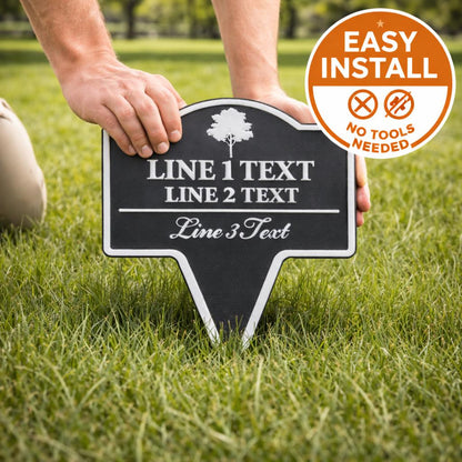 Neighborhood Reminder Yard Sign – Custom Text, Tree