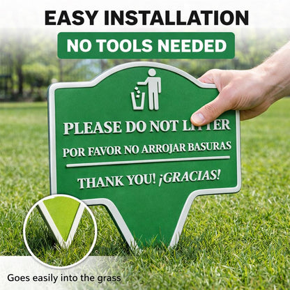 Custom No Littering Yard Sign – Outdoor Stake