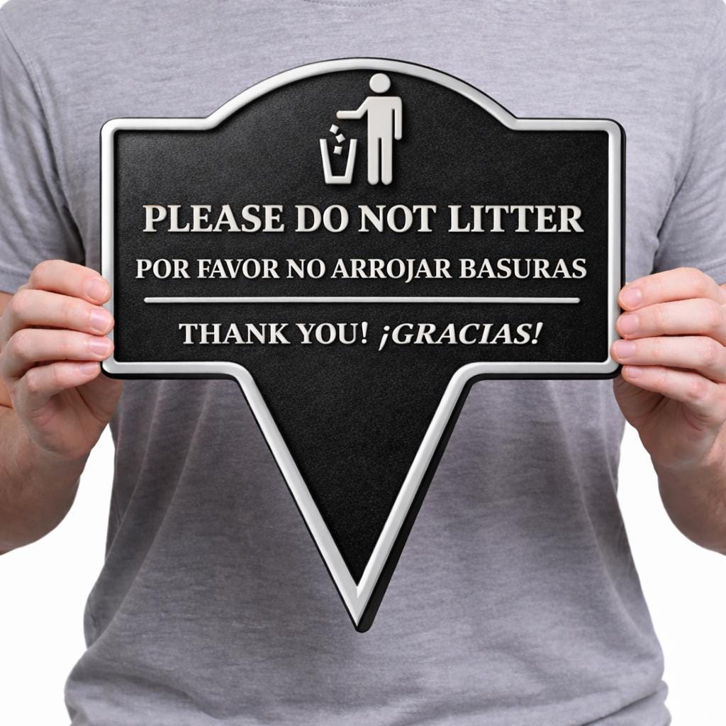 Custom No Littering Yard Sign – Outdoor Stake