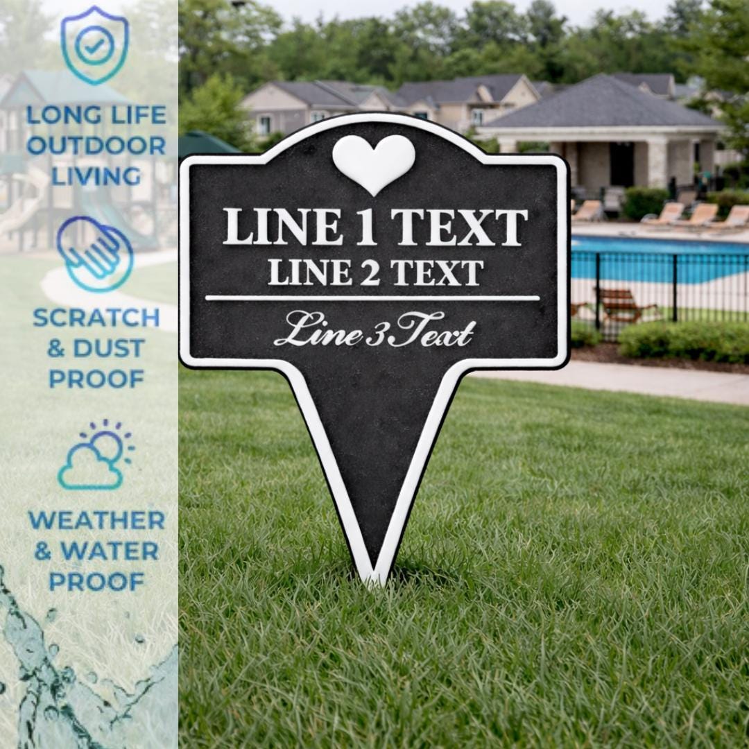 Personalized Heart Yard Stake Sign