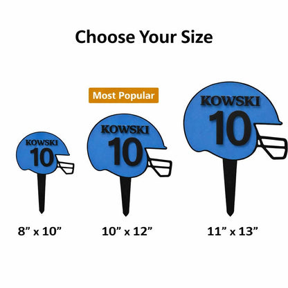 Football Helmet Yard Sign – Player Name