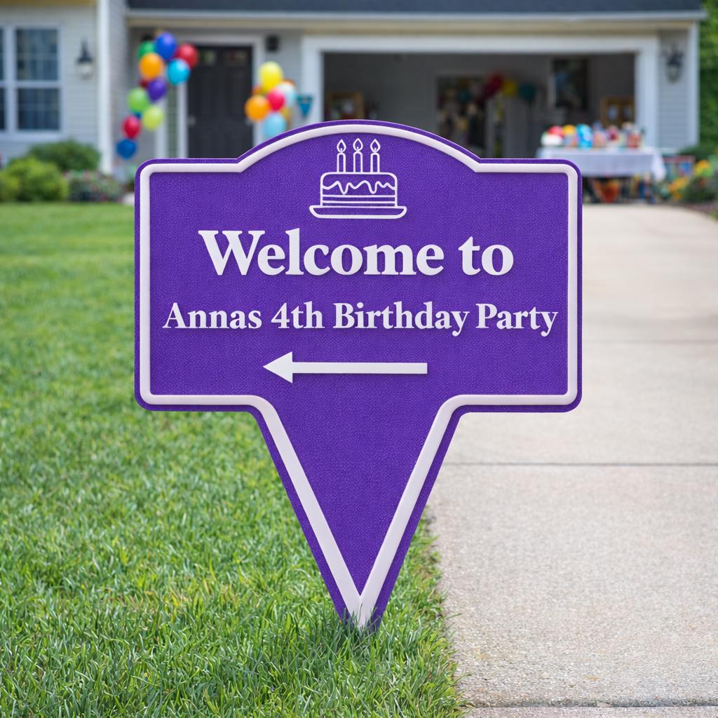 Birthday Yard Stake Sign – Welcome Party Direction