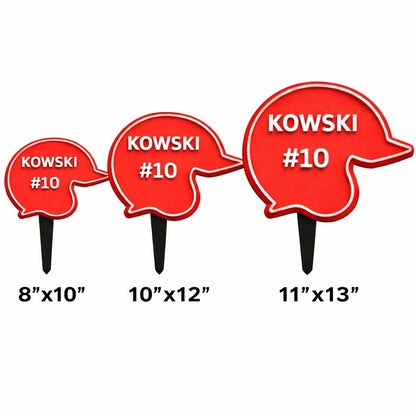 Baseball Helmet Yard Sign – Player Name