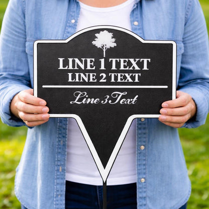 Neighborhood Reminder Yard Sign – Custom Text, Tree