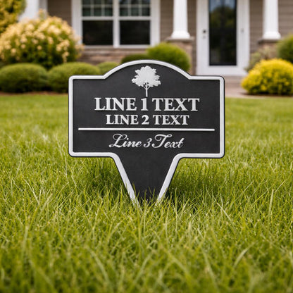 Neighborhood Reminder Yard Sign – Custom Text, Tree