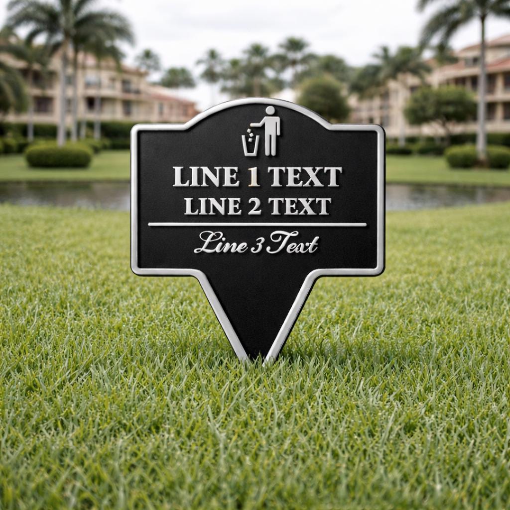 Custom No Littering Yard Sign – Outdoor Stake