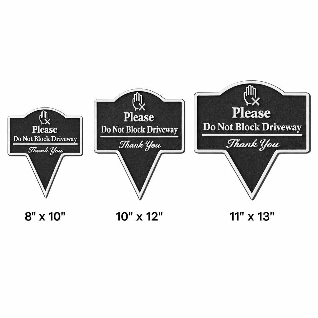 Please Do Not Block Driveway Yard Stake Sign- Easy Ground Install