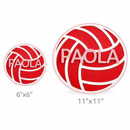 Custom Volleyball Name Sign – 6"x6" or 11"x11", Easy Install, All-Surface Mount, Indoor/Outdoor, Made in USA