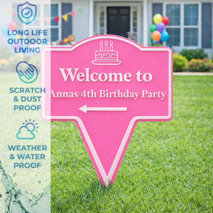 Birthday Yard Stake Sign – Welcome Party Direction