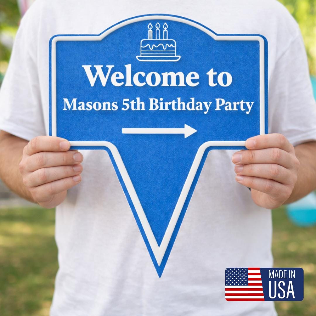 Birthday Yard Stake Sign – Welcome Party Direction