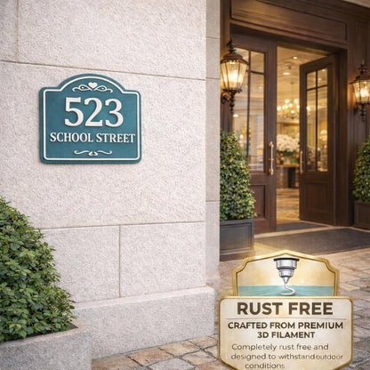 Custom House Address Sign – Classic Arch Design