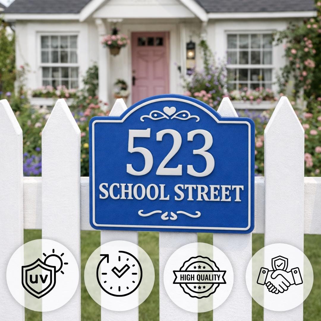 Custom House Address Sign – Classic Arch Design
