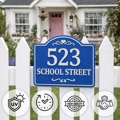 Custom House Address Sign – Classic Arch Design