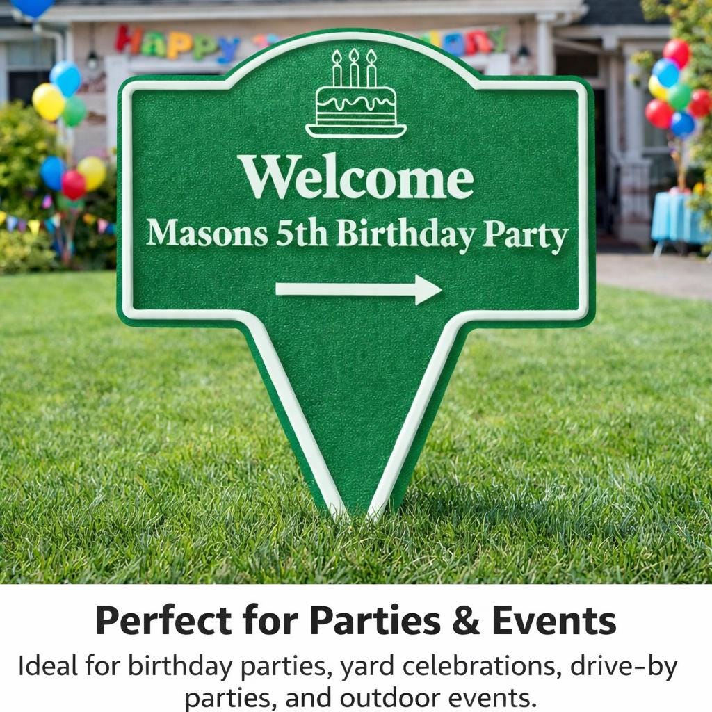 Birthday Yard Stake Sign – Welcome Party Direction