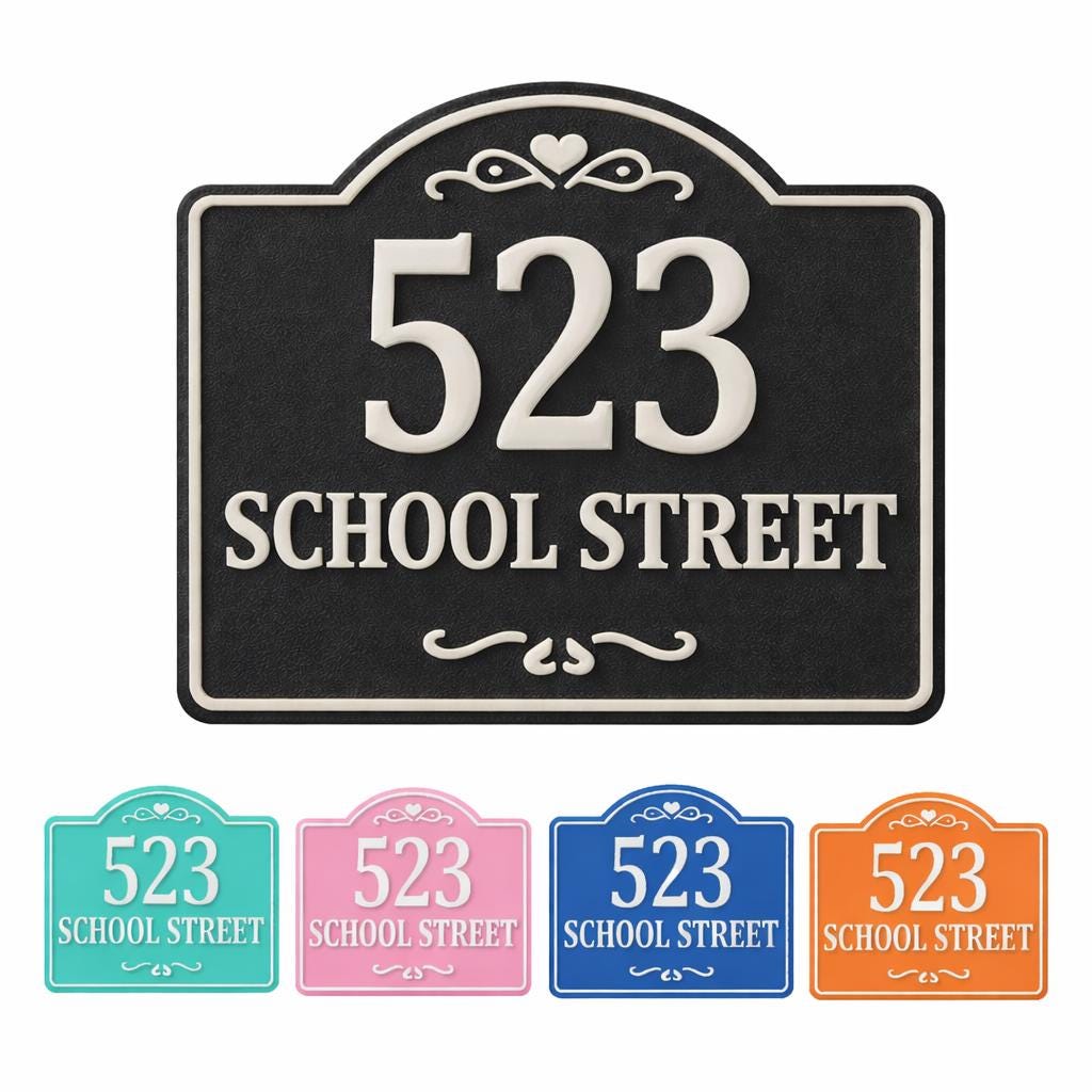 Custom House Address Sign – Classic Arch Design