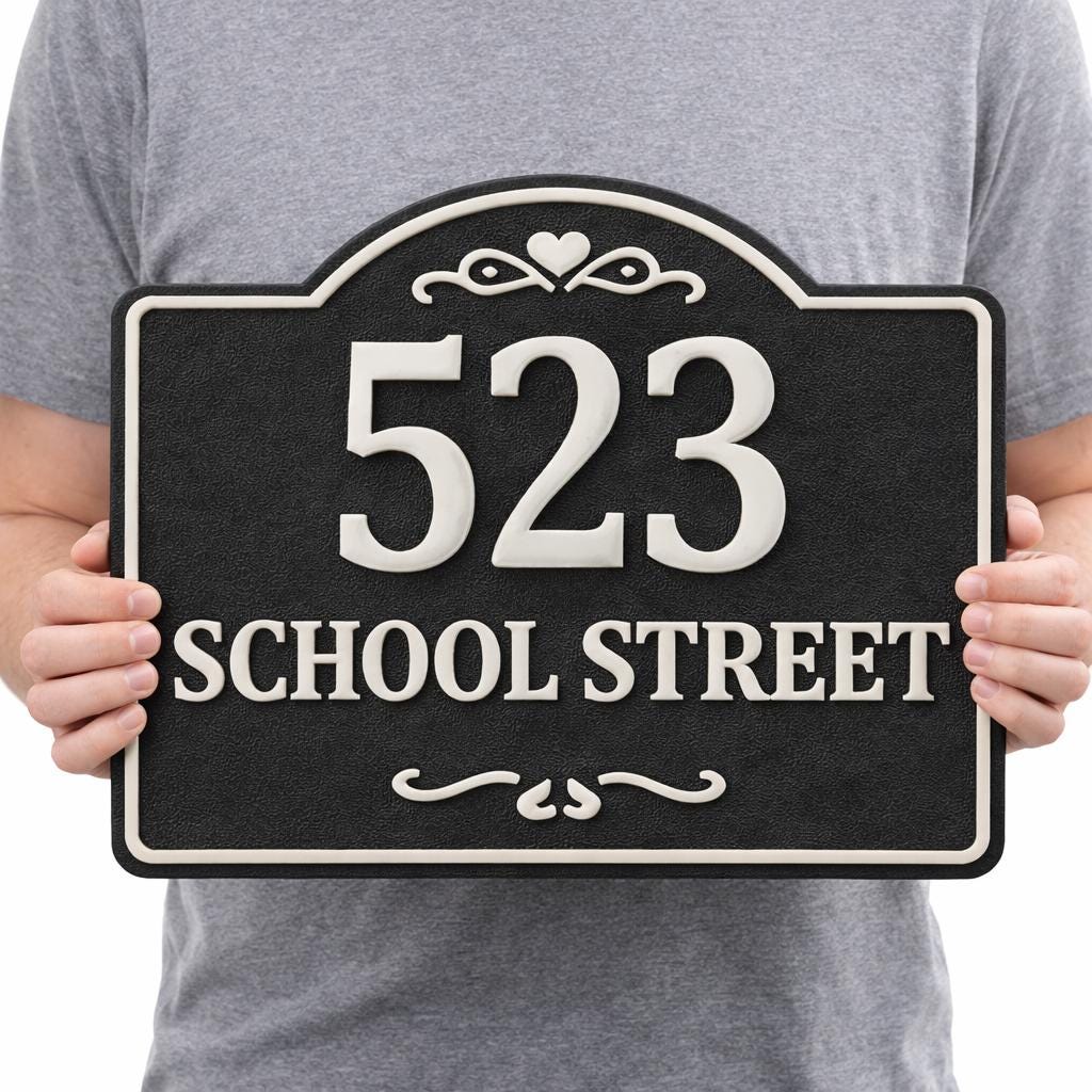 Custom House Address Sign – Classic Arch Design