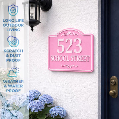 Custom House Address Sign – Classic Arch Design