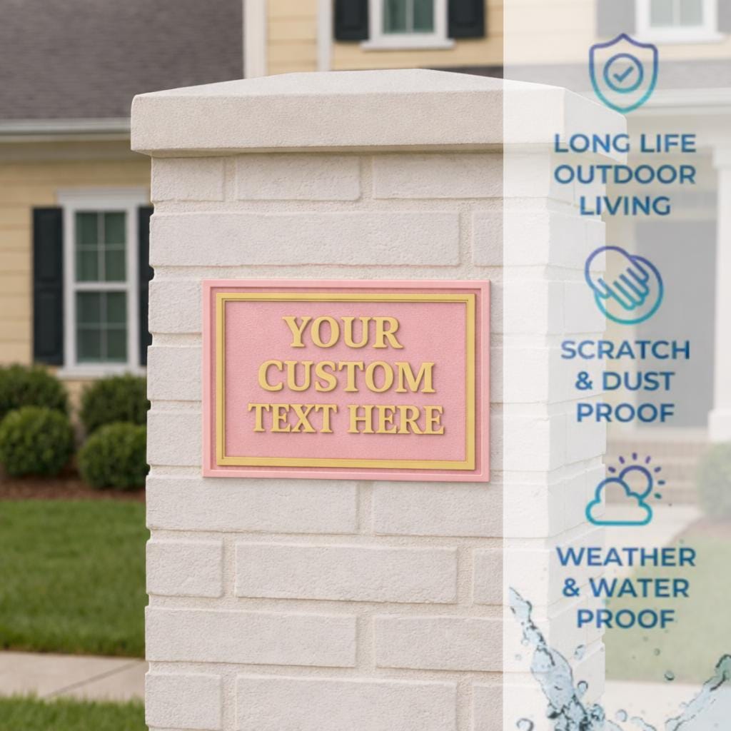 Custom Text Plaque Sign – Raised 3D PETG Plaque