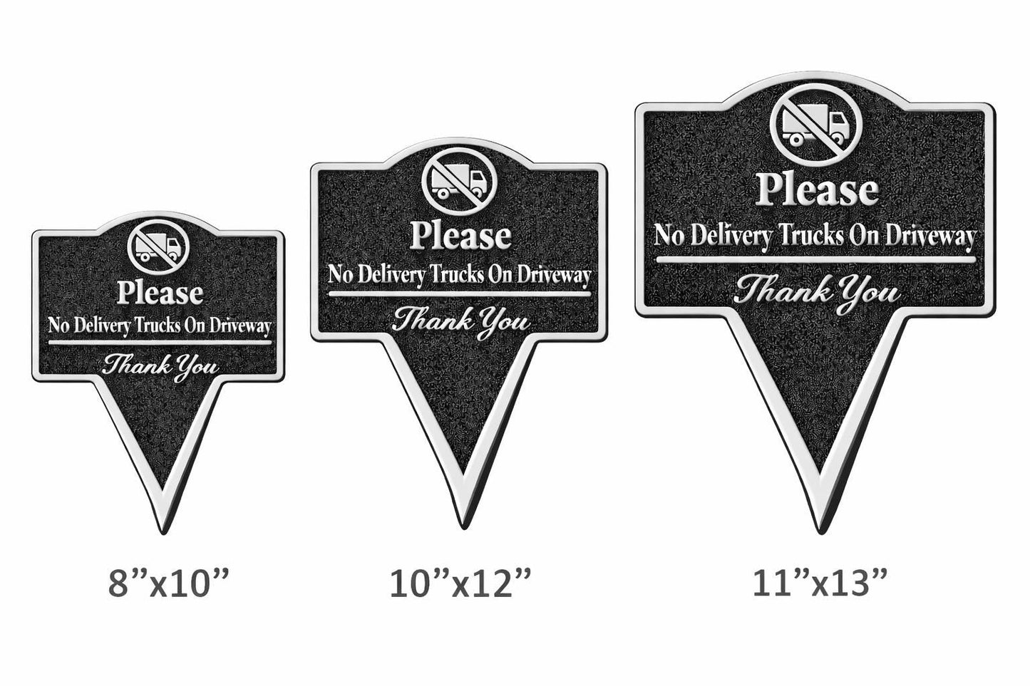 Please No Delivery Trucks on Driveway Yard Stake Sign- Easy Ground Install